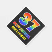 Serviette En Papier 37e anniversaire : Bold, amusant, simple, arc-en-c (Coin)