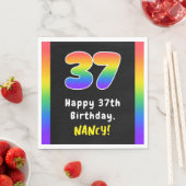 Serviette En Papier 37e anniversaire : Rainbow Spectrum # 37, Nom pers (En situation)