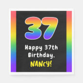 Serviette En Papier 37e anniversaire : Rainbow Spectrum # 37, Nom pers (Devant)