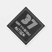 Serviette En Papier 37ème anniversaire : Art Déco Inspiré Look "37" +  (Coin)