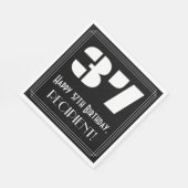 Serviette En Papier 37ème anniversaire : Art Déco Inspiré Look "37" +  (Coin)