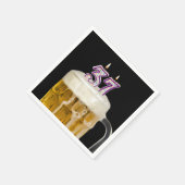 Serviette En Papier 37th Birthday Beer on black (Coin)