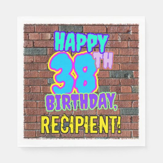 Serviette En Papier 38e anniversaire ~ Amusant, Graffiti urbain inspir (Devant)