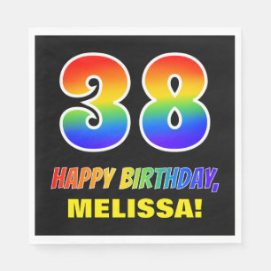 Serviette En Papier 38e anniversaire : Bold, amusant, simple, arc-en-c