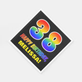 Serviette En Papier 38e anniversaire : Bold, amusant, simple, arc-en-c (Coin)