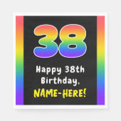 Serviette En Papier 38e anniversaire : Rainbow Spectrum # 38, Nom pers (Devant)