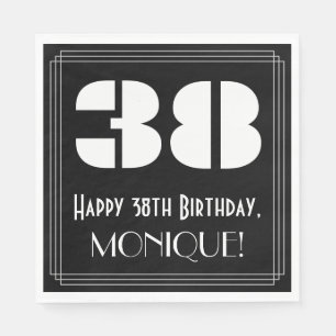Serviette En Papier 38ème anniversaire : Art Déco Inspiré Look "38" + 