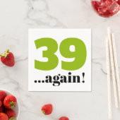 Serviette En Papier 39 à nouveau fête d'anniversaire vert pomme (En situation)