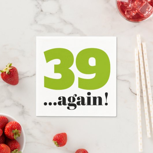 Serviette En Papier 39 à nouveau fête d'anniversaire vert pomme (En situation)