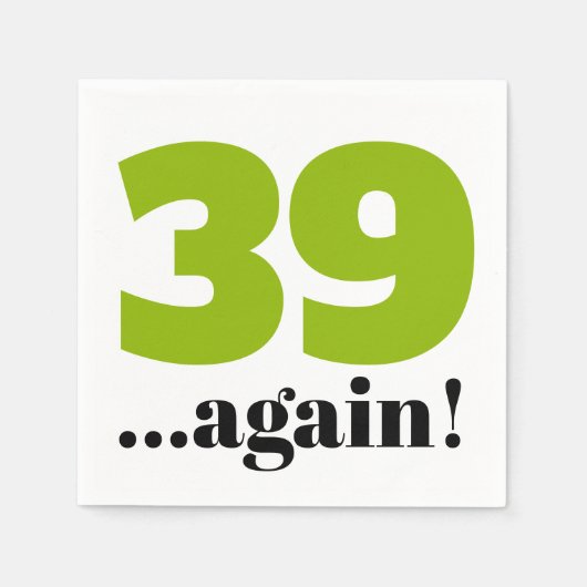 Serviette En Papier 39 à nouveau fête d'anniversaire vert pomme (Devant)