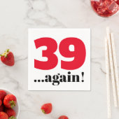 Serviette En Papier 39 anniversaire de nouveau (En situation)