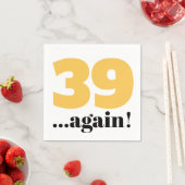 Serviette En Papier 39 de nouveau fête d'or jaune (En situation)