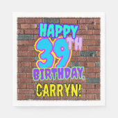 Serviette En Papier 39e anniversaire ~ Amusant, Graffiti urbain inspir (Devant)