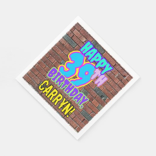Serviette En Papier 39e anniversaire ~ Amusant, Graffiti urbain inspir (Coin)