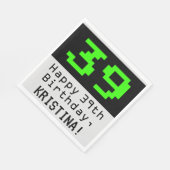 Serviette En Papier 39e anniversaire - Nerdy / Geeky Style "39" & Nom (Coin)
