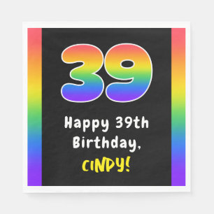 Serviette En Papier 39e anniversaire : Rainbow Spectrum # 39, Nom pers