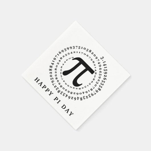 Serviette En Papier 3.14 Numéro Spiral Joyeux Jour Pi (Coin)