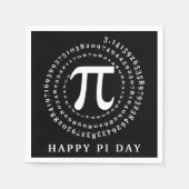 Serviette En Papier 3.14 Numéro Spiral Joyeux Pi Jour Noir (Devant)