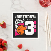 Serviette En Papier 3 ans Basketball Party 3e anniversaire fille (En situation)