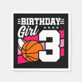 Serviette En Papier 3 ans Basketball Party 3e anniversaire fille (Devant)