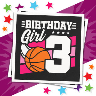 Serviette En Papier 3 ans Basketball Party 3e anniversaire fille