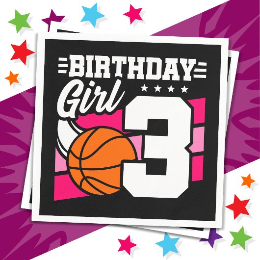 Serviette En Papier 3 ans Basketball Party 3e anniversaire fille