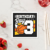 Serviette En Papier 3 ans Basketball Party Thème 3ème anniversaire gar (En situation)
