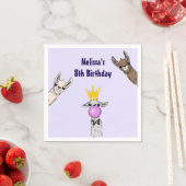 Serviette En Papier 3 Cute Llama Face Caricature Anniversaire (En situation)