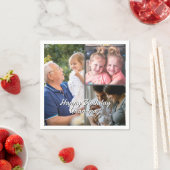 Serviette En Papier 3-Photo Custom Party Napkins Personalized Text (En situation)