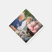 Serviette En Papier 3-Photo Custom Party Napkins Personalized Text (Coin)