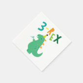 Serviette En Papier 3-Rex Dinosaur 3e fête d'anniversaire Napkins (Coin)