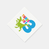 Serviette En Papier 3 Rex Dinosaur Thème Troisième Anniversaire (Coin)