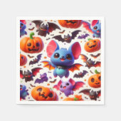 Serviette En Papier 3D cute bats halloween (Devant)