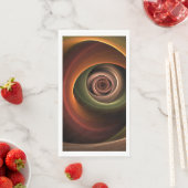 Serviette En Papier 3D Spirale Abstraite couleurs chaudes Art fractal  (En situation)