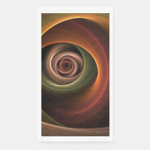 Serviette En Papier 3D Spirale Abstraite couleurs chaudes Art fractal