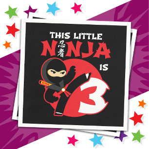 Serviette En Papier 3e anniversaire 3 ans fête des enfants Little Ninj