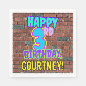 Serviette En Papier 3e anniversaire ~ Amusant, Graffiti urbain inspiré (Devant)