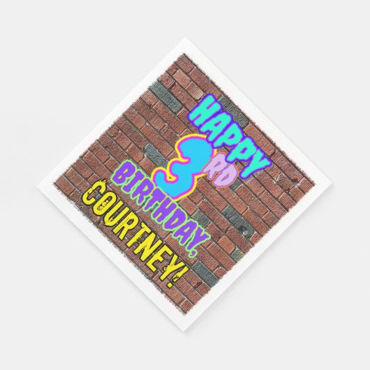 Serviette En Papier 3e anniversaire ~ Amusant, Graffiti urbain inspiré (Coin)