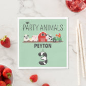 Serviette En Papier 3e anniversaire Fête Animaux Ferme Anniversaire En (En situation)