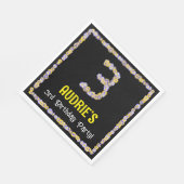 Serviette En Papier 3e anniversaire : Floral Flowers Numéro, Nom perso (Coin)