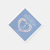 Serviette En Papier 3e anniversaire mariage coeur personnalisé nom ble (Coin)