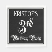 Serviette En Papier 3e fête d'anniversaire — Script fantaisie + Nom pe (Devant)