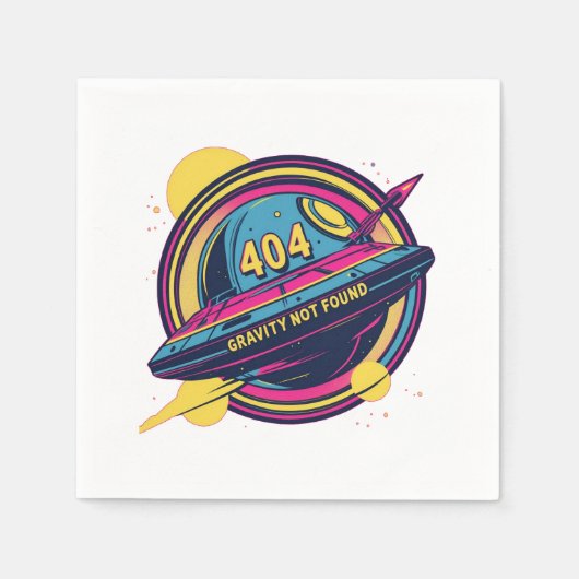 Serviette En Papier 404 Gravité introuvable - Art Spop Rétro (Devant)