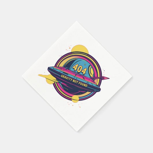 Serviette En Papier 404 Gravité introuvable - Art Spop Rétro (Coin)