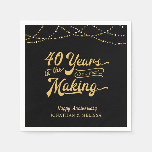 Serviette En Papier 40 ANS DANS LES lumières du 40e anniversaire (Devant)