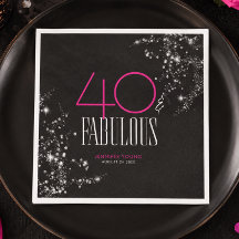 40 ans et Fabuleux Anniversaire Rose Noir Paillett
