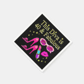 SERVIETTE EN PAPIER 40 ANS ET UNE DIVA FABULEUSE (Coin)