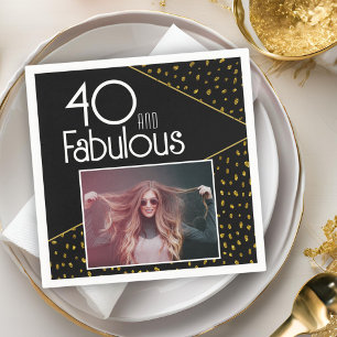 Serviette En Papier 40 et fabuleuse Parties scintillant d'or Photo 40e