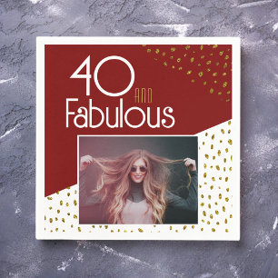 Serviette En Papier 40 et fabuleuse Parties scintillant d'or Photo 40e