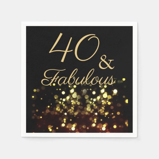 Serviette En Papier 40 et Fabuleux anniversaire (Devant)